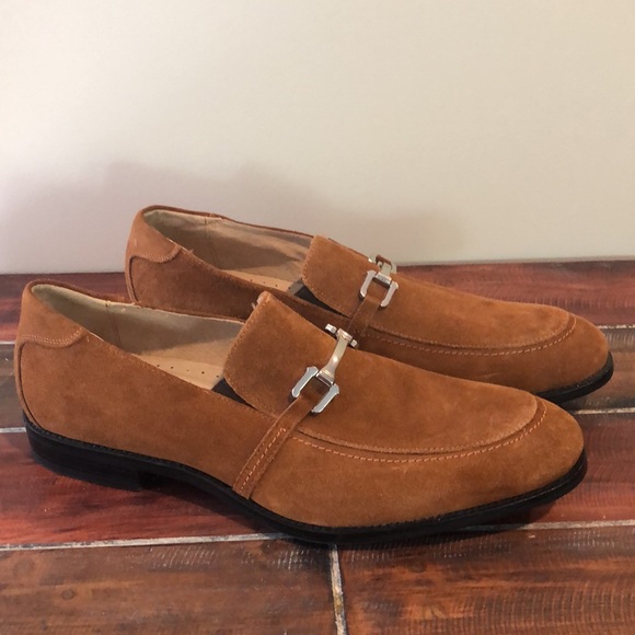 Stacy Adams "Gulliver" Genuine Leather Suede Silver Bracelet Loafer Shoes 12 - Picture 2 of 8